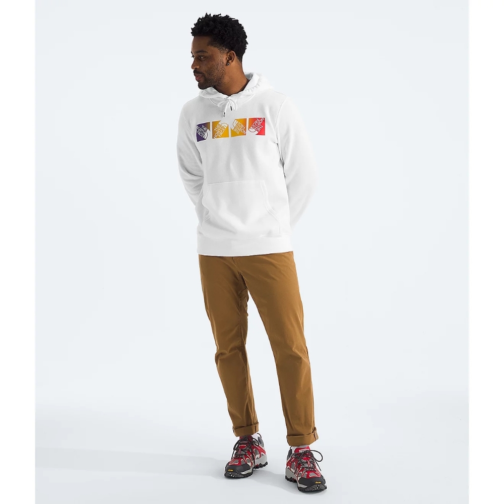 The North Face Men's TNF White/Multicolor Logo Hoodie Size Large NF0A8C5QFN4 NWT